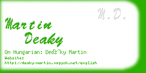 martin deaky business card